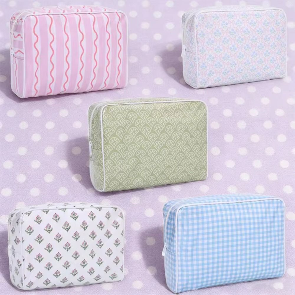 Cosmetic Bags - Polyester-PVC-Kosmetiktasche, doppellagige, farbig bedruckte Kosmetik-Aufbewahrungstasche, wasserdicht,