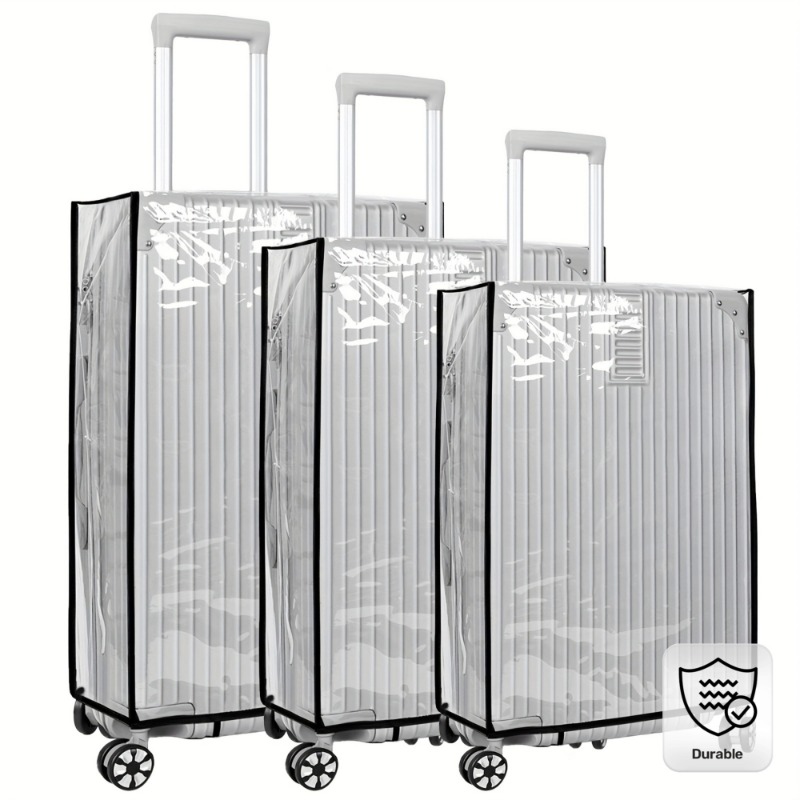 Luggage Protective Cover Transparent - 3 Stück Dehnbare Transparente PVC-Kofferschutzhülle Universal