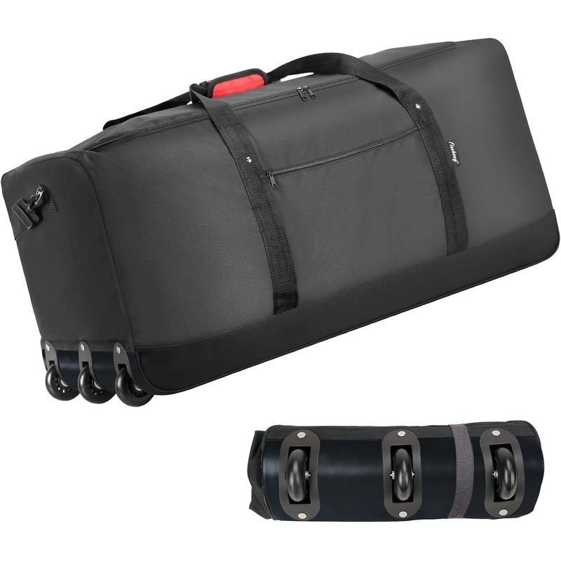 Foldable Rolling Luggage Bag - 120L Faltbare Rolltasche mit 3 Rädern,