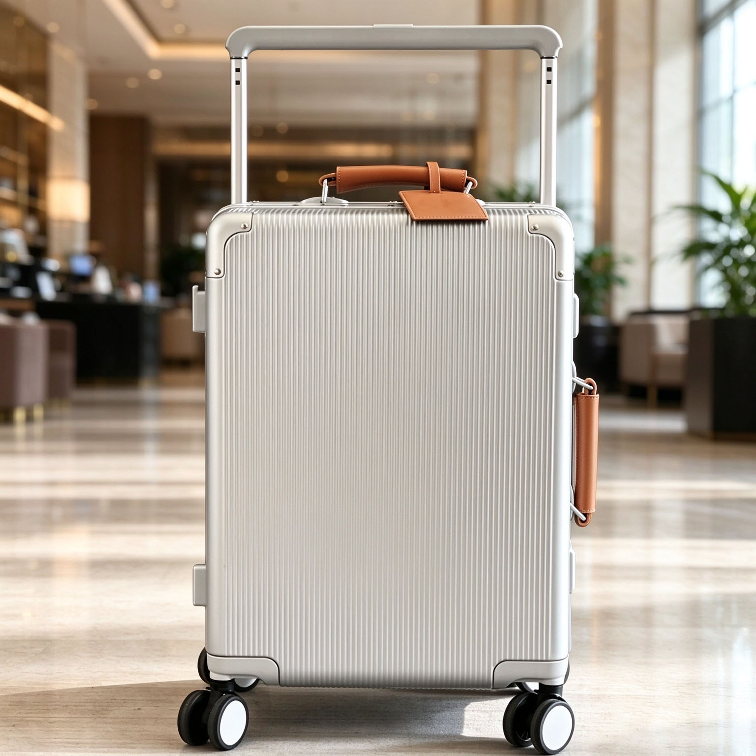 Aluminum Frame Carry On Luggage - Hochwertiger PC-Koffer mit breitem Griff, 20-Zoll-Handgepäckkoffer
