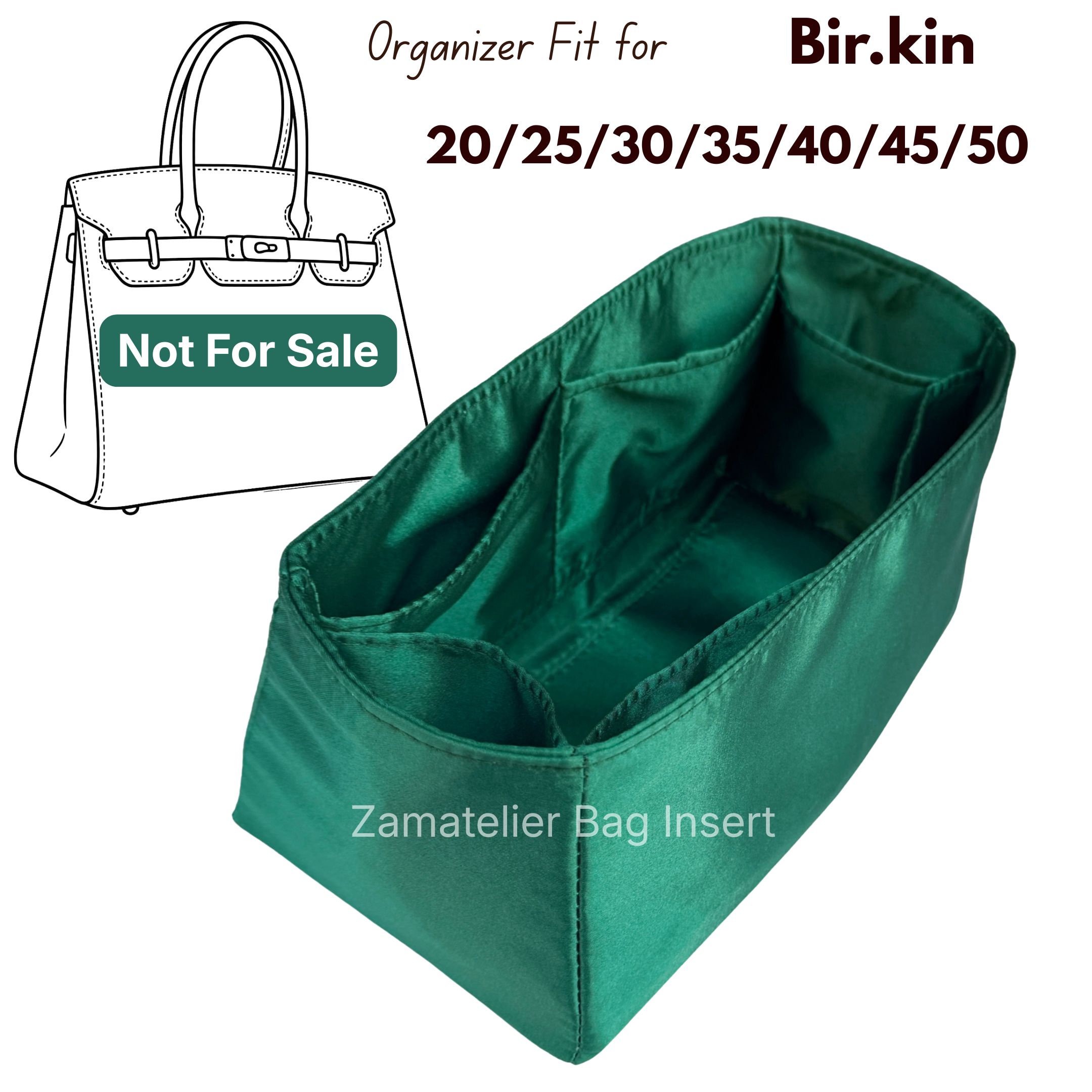 Wallets - Maßgefertigter Seideneinsatz für Birkin 30/20/25/35/40/45/50 Tasche,