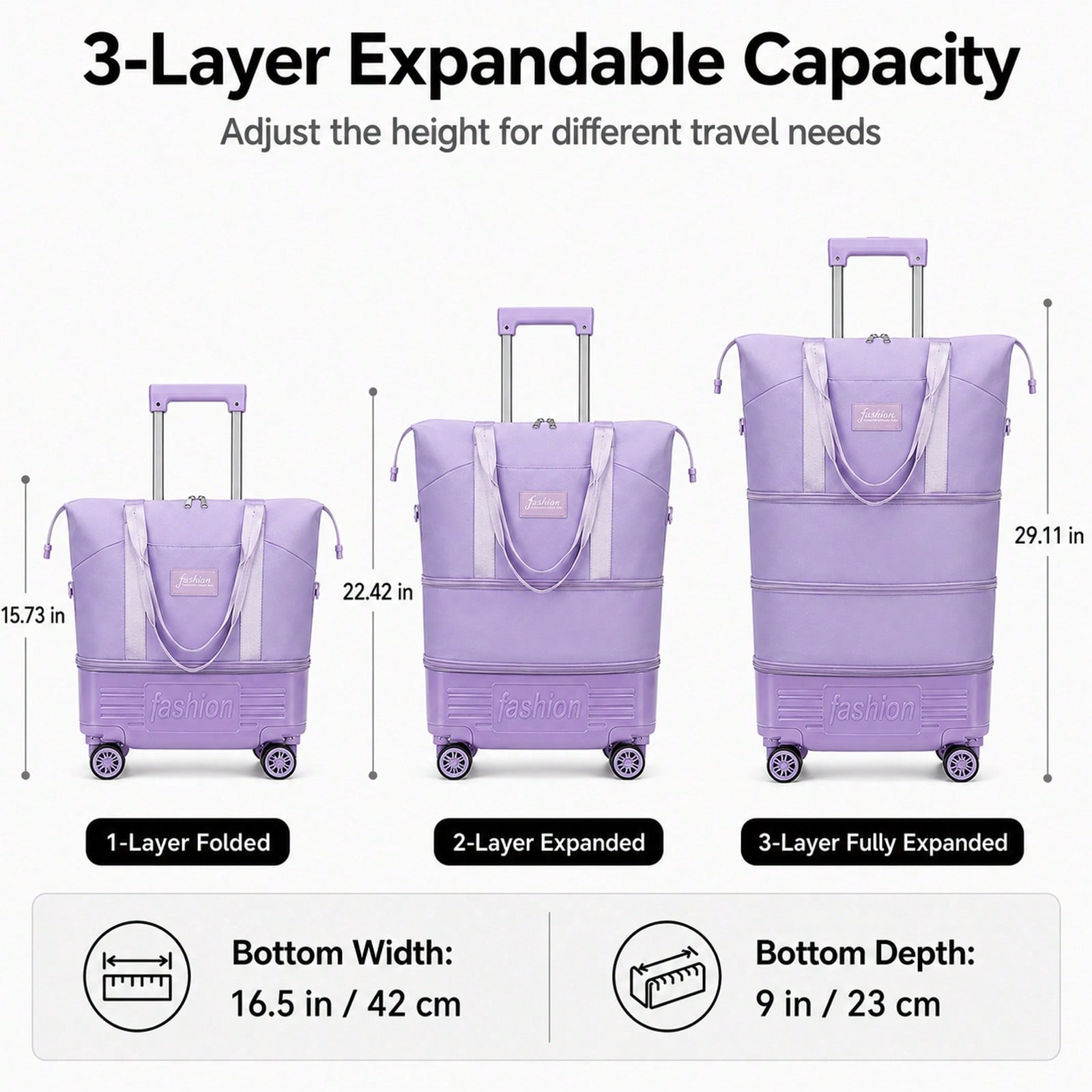 Erweiterbare Reisetasche mit R – Foldable Rolling Luggage Bag Bewertung und Preis
