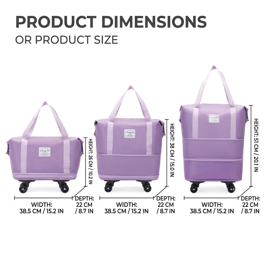 Reisetasche mit Rollen, abnehm – Foldable Rolling Luggage Bag Bewertung und Preis