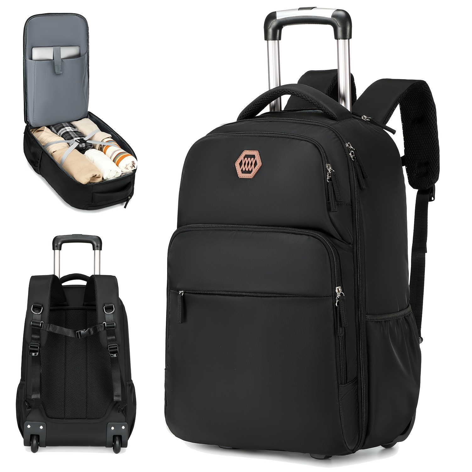 40L Rollender Laptop-Rucksack, – Foldable Rolling Luggage Bag Bewertung und Preis