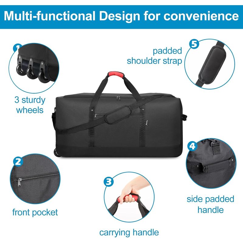 120L Faltbare Rolltasche mit 3 – Foldable Rolling Luggage Bag Bewertung und Preis