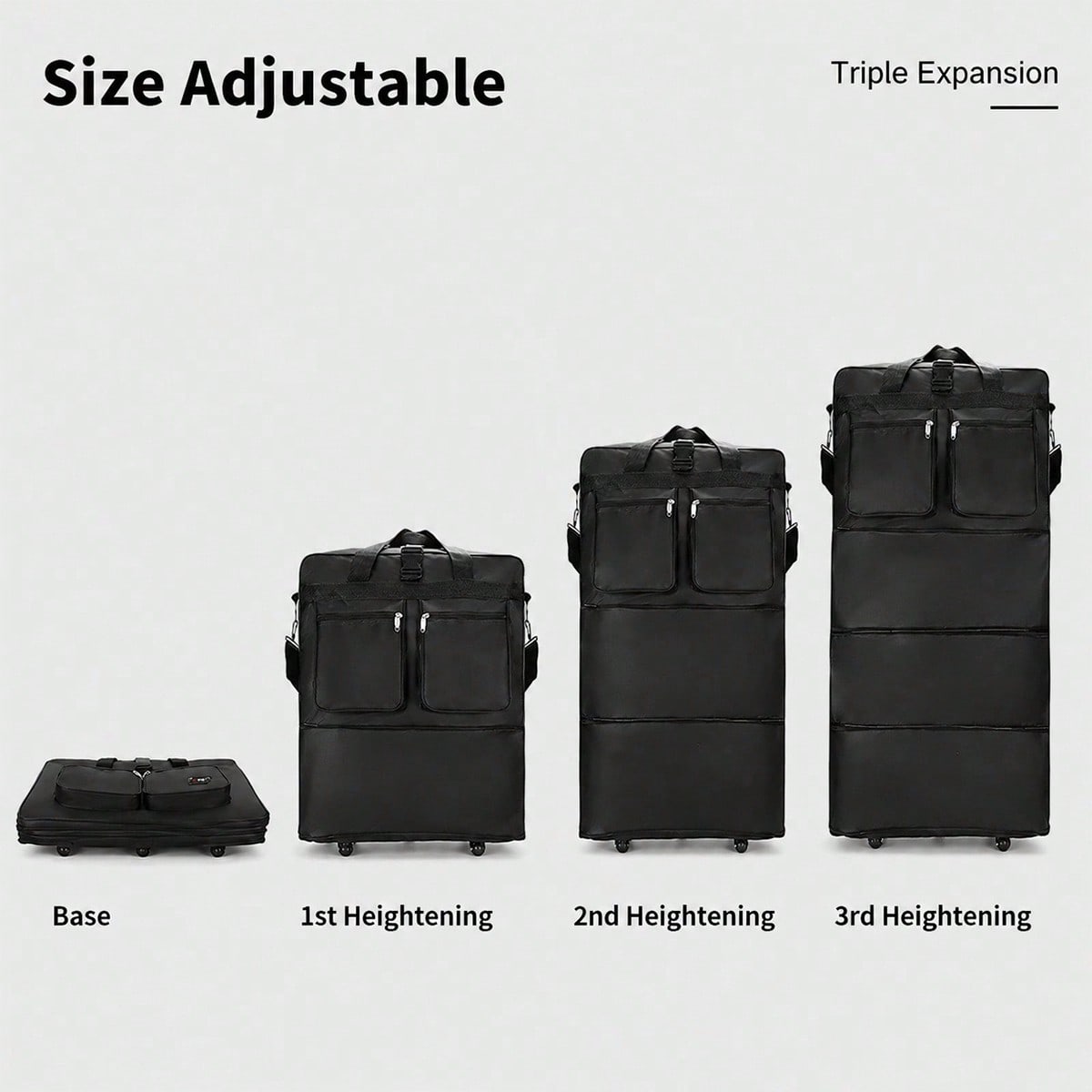 Schwarze Reisetasche mit Rolle – Foldable Rolling Luggage Bag Bewertung und Preis